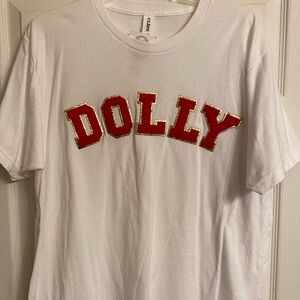 DOLLY tultex 202 Women’s white shirt sleeve tee shirt. Color white. Size Large